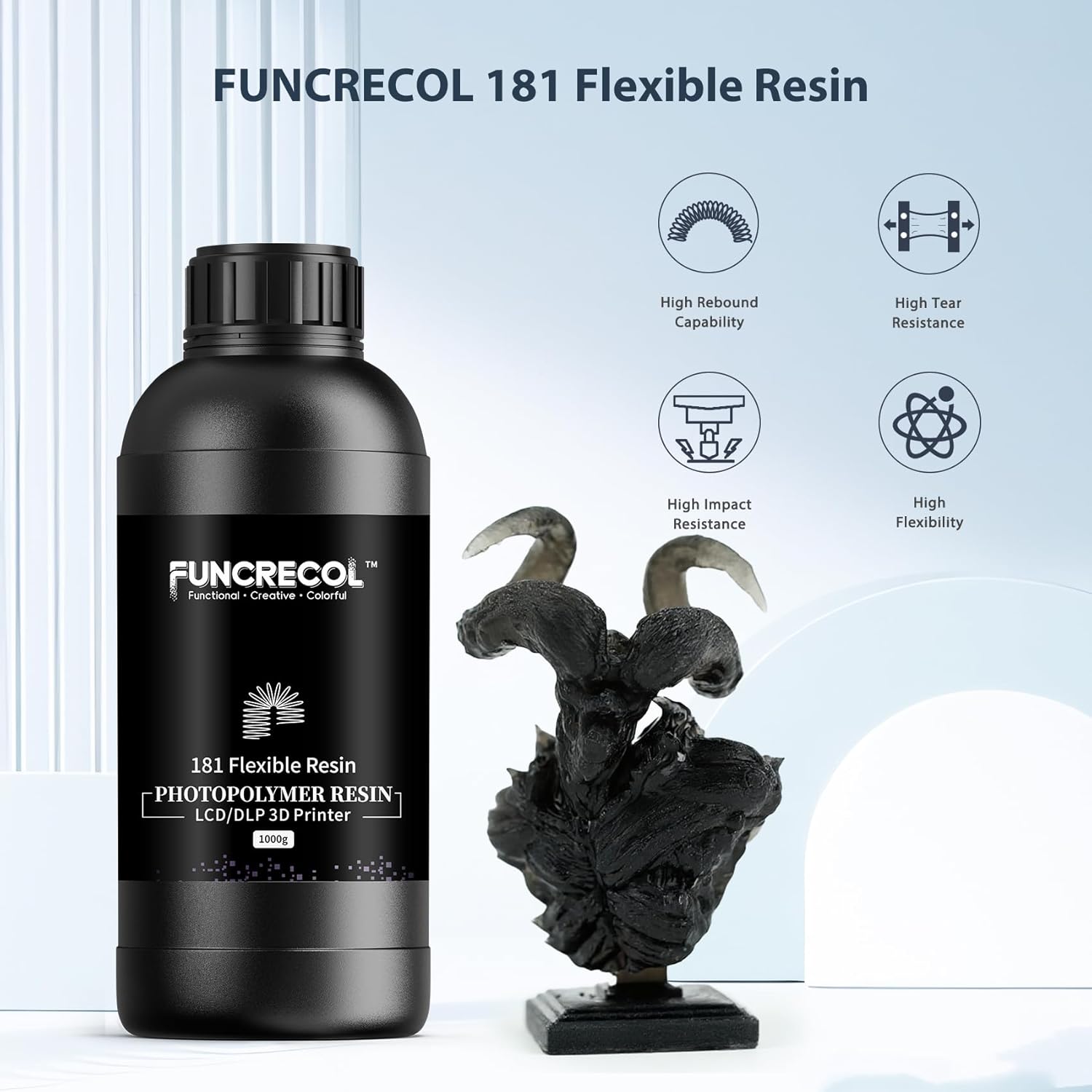 FUNCRECOL Tough Flexible 3D Printer Resin Rubber Like