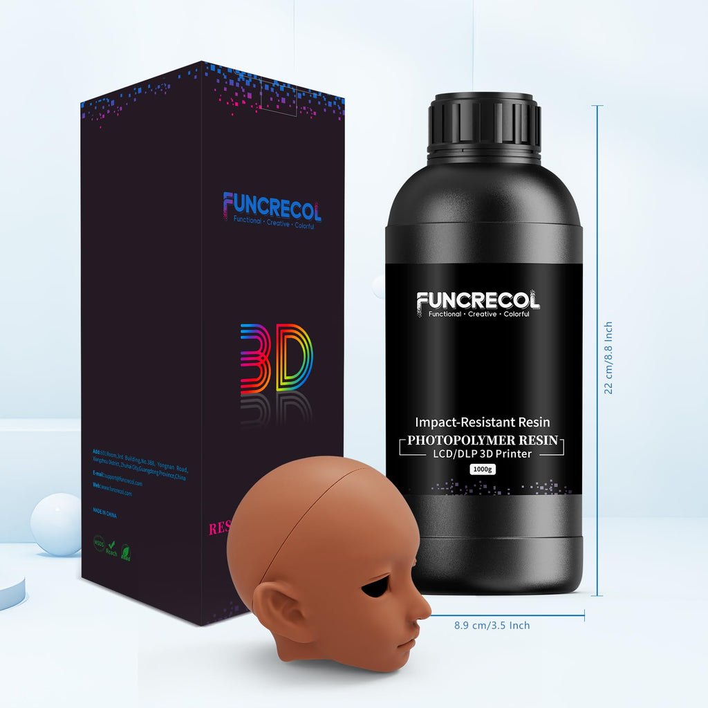 Funcrecol Tough BJD 3D Printer Resin Figure Printing Liquid Brown