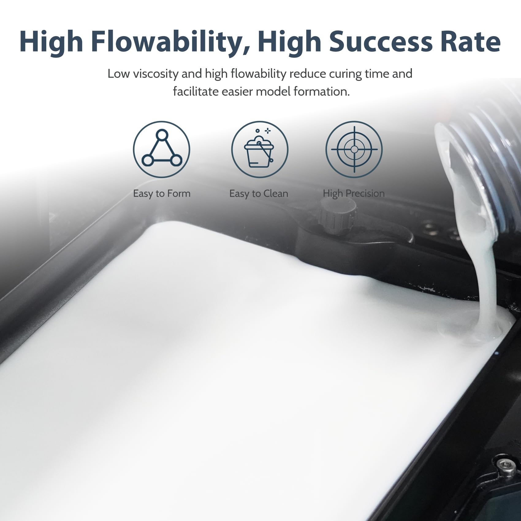 FUNCRECOL Matte 3D Printer Resin White 405nm 8K-16K High Precision