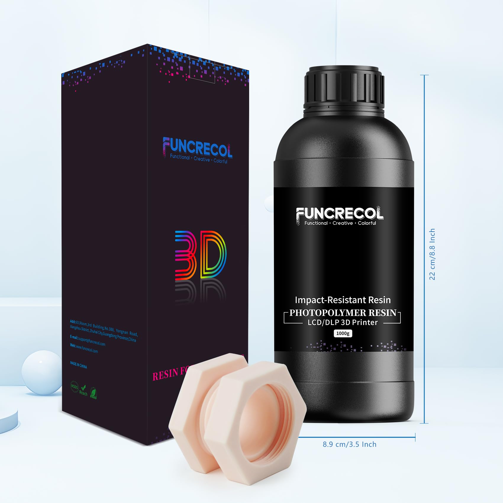 Funcrecol Tough BJD 3D Printer Resin Figure Printing Liquid Skin Pink