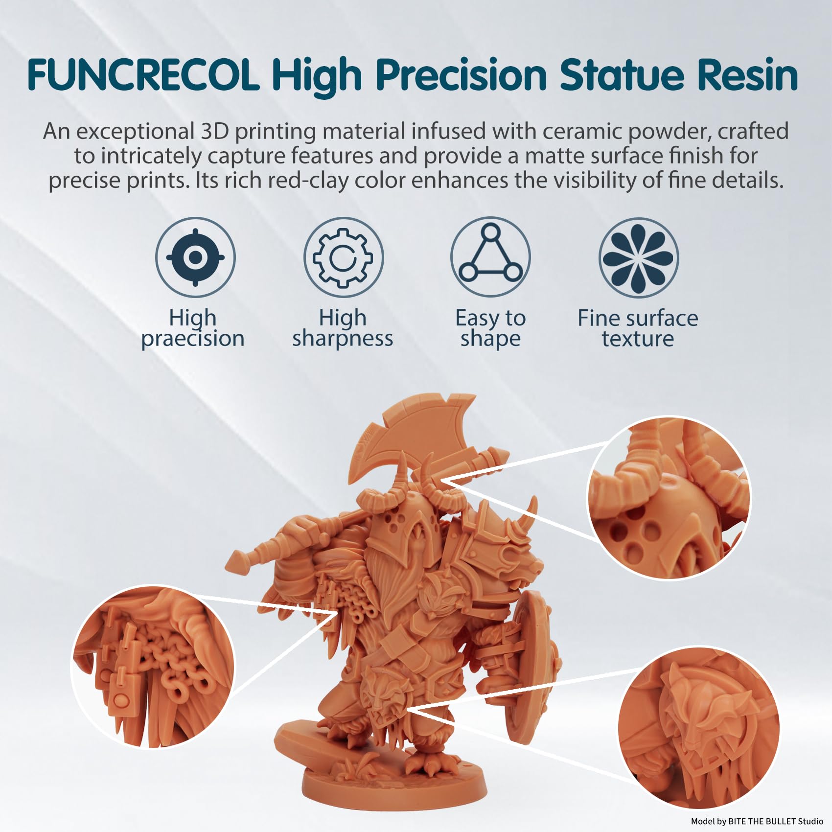 Funcrecol Ultra-High-Precision 3d Printer Resin Red Wax Ceramic Like