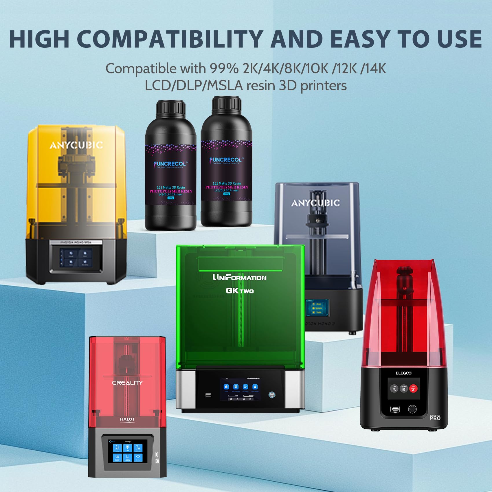 FUNCRECOL Matte Grey 3D Printer Resin High Precision Consistency