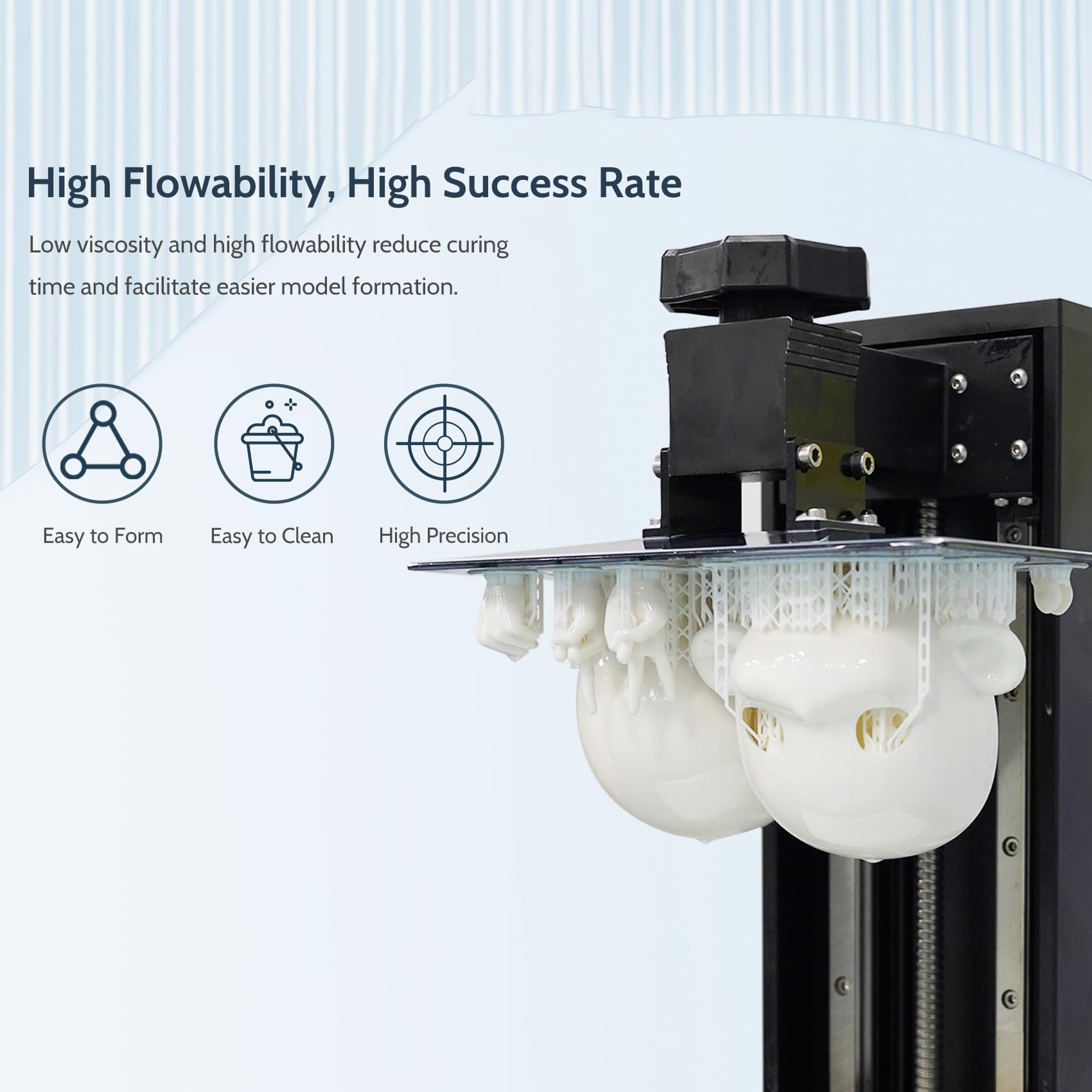 Funcrecol Tough BJD 3D Printer Resin Figure Printing Liquid White