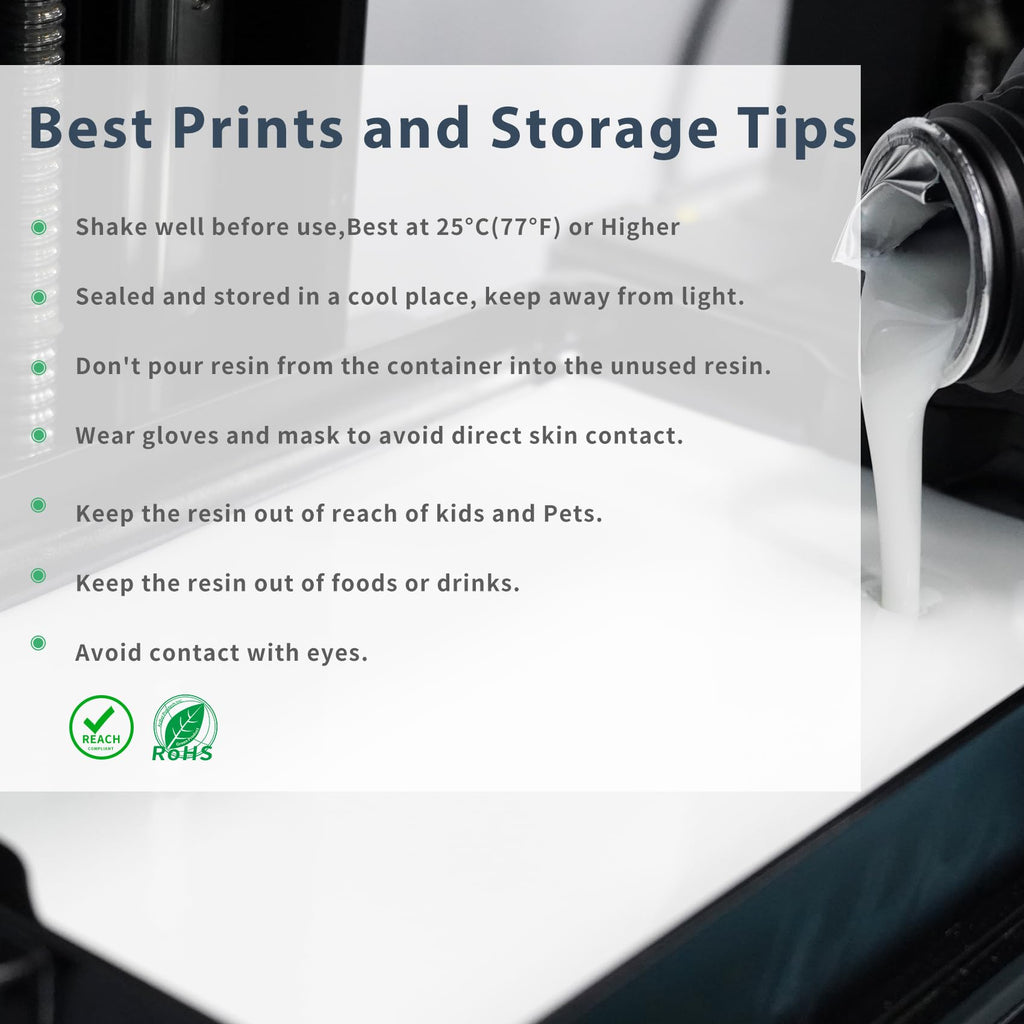 Funcrecol Tough BJD 3D Printer Resin Figure Printing Liquid White