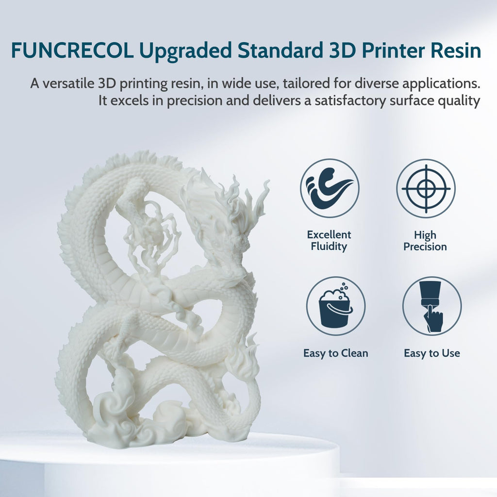 FUNCRECOL High Precision Compatible Low Cost White 3D Printer Resin