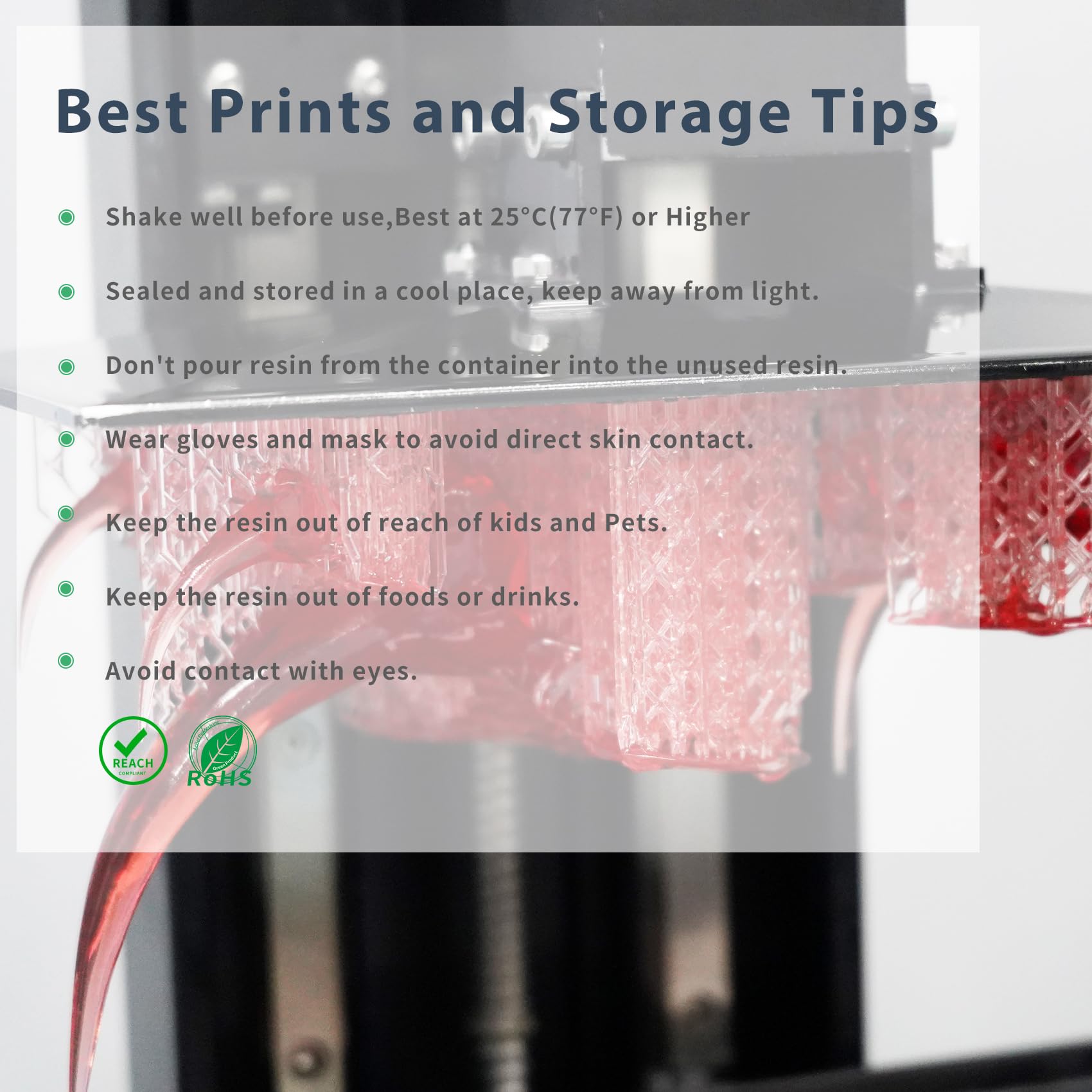 FUNCRECOL Red Crystal Clear 3D Printer Resin High Precision Fast