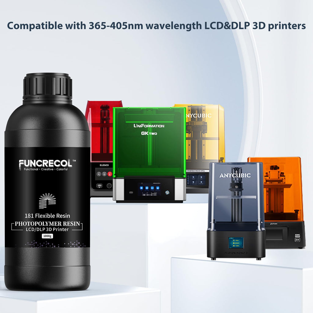 FUNCRECOL Tough Flexible 3D Printer Resin Rubber Like