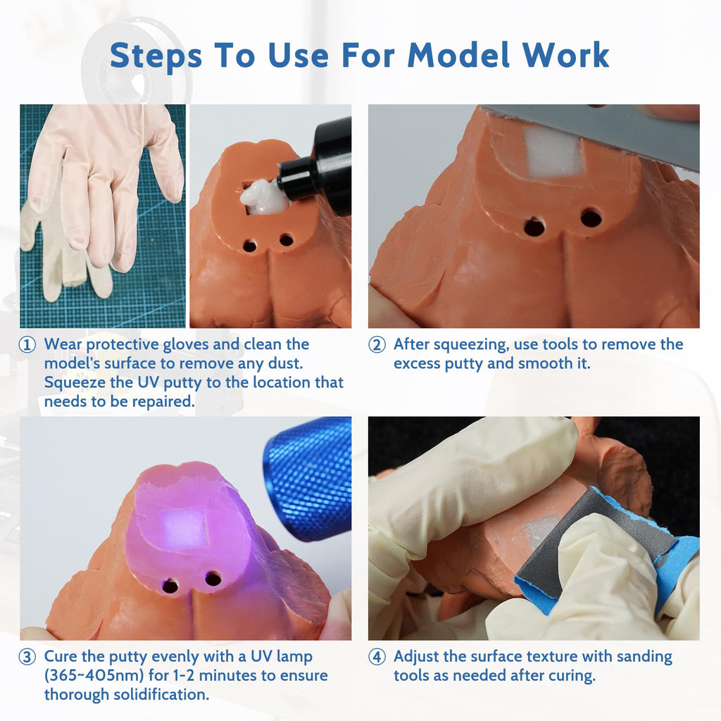 Funcrecol UV Putty Pen Clear Glue Adhesive for DIY Resin Crafts Making