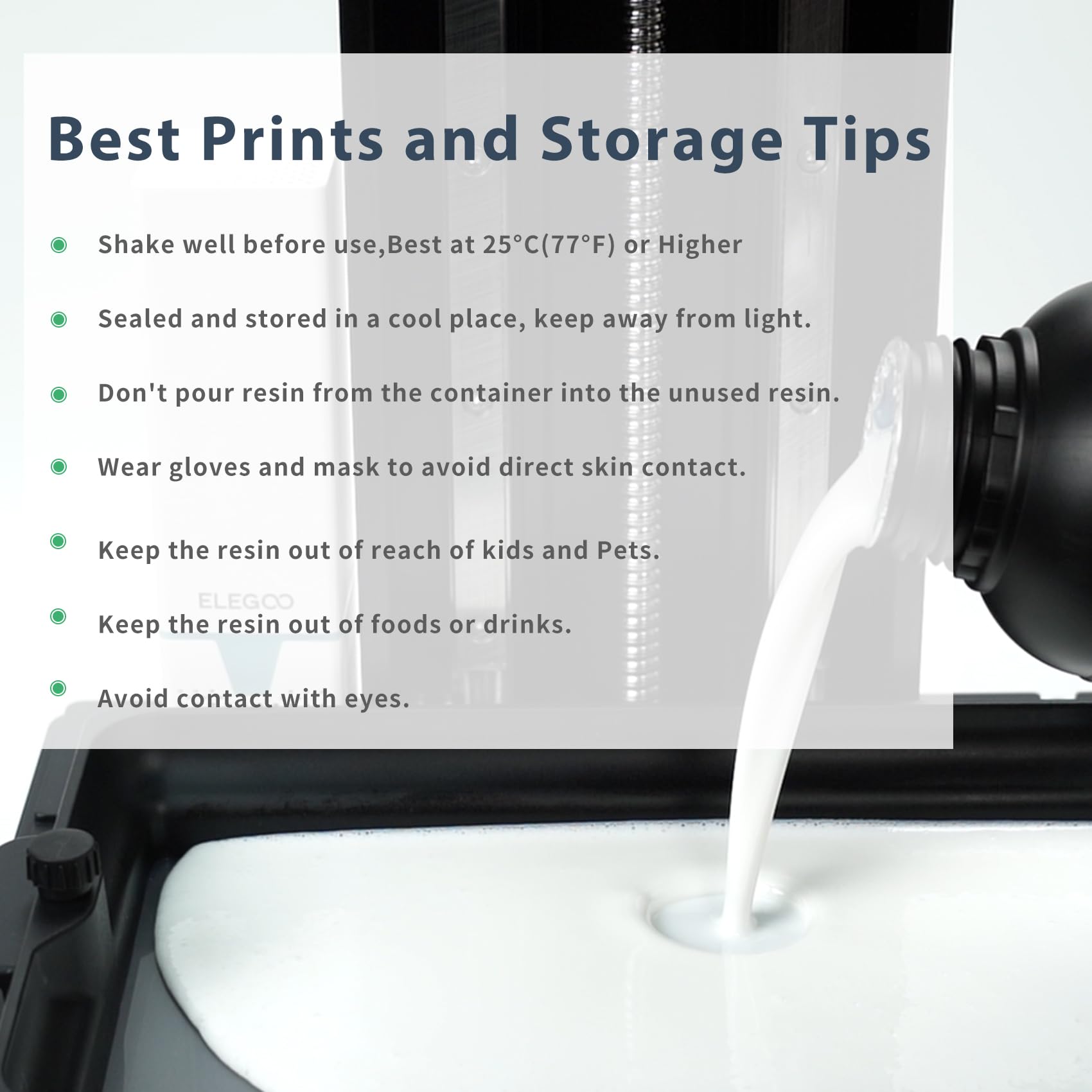 FUNCRECOL High Precision Compatible Low Cost 3D Printer Resin White