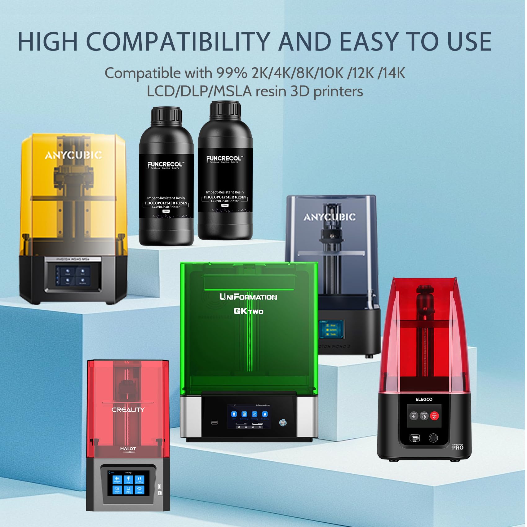 Funcrecol Tough BJD 3D Printer Resin Figure Printing Liquid Brown