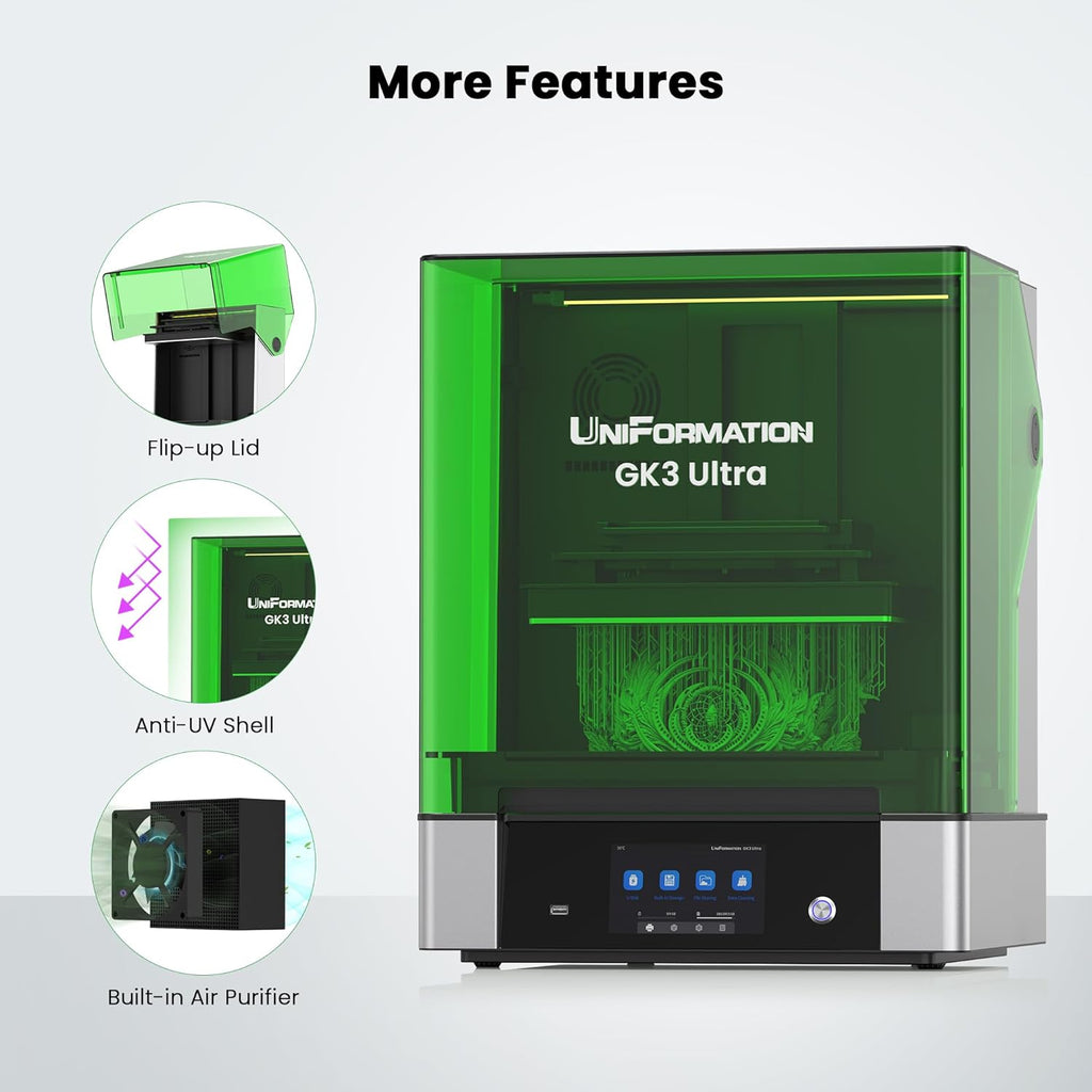 GK3 Ultra Pro Large Resin 3D Printer Auto Heating Resin Feed