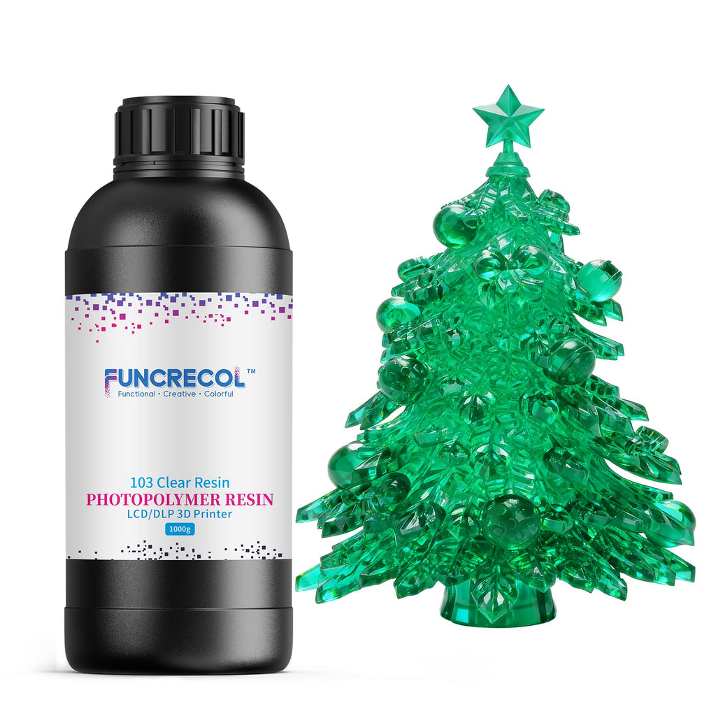 FUNCRECOL Green Crystal Clear 3D Printer Resin High Precision Fast