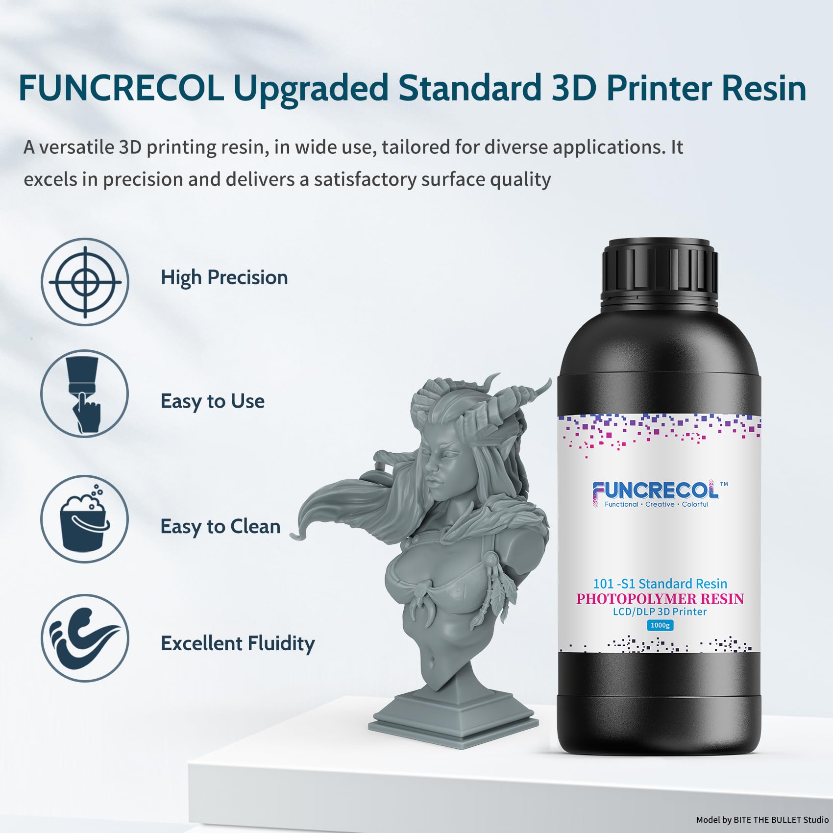 FUNCRECOL High Precision Compatible Low Cost Grey 3D Printer Resin