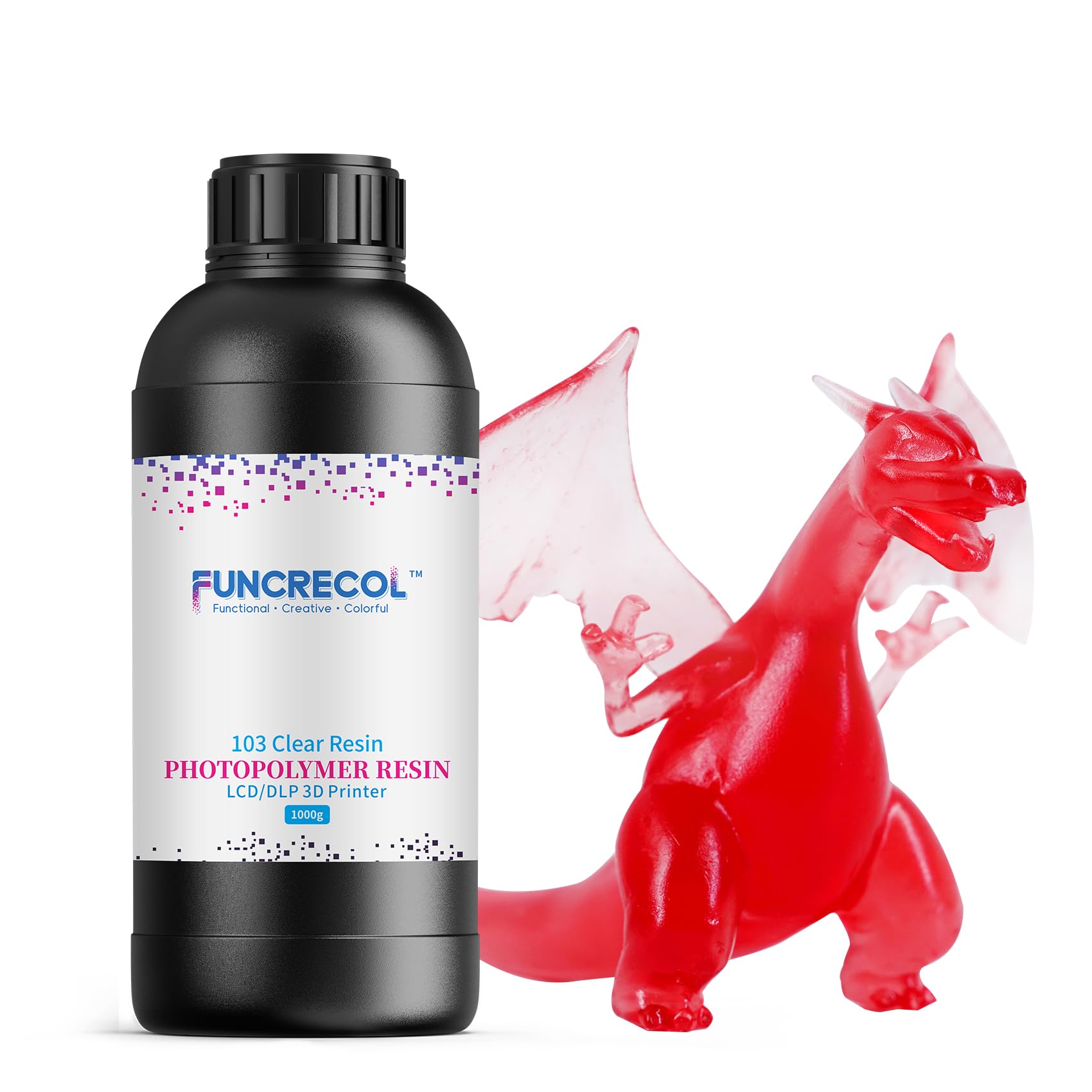 FUNCRECOL Red Crystal Clear 3D Printer Resin High Precision Fast