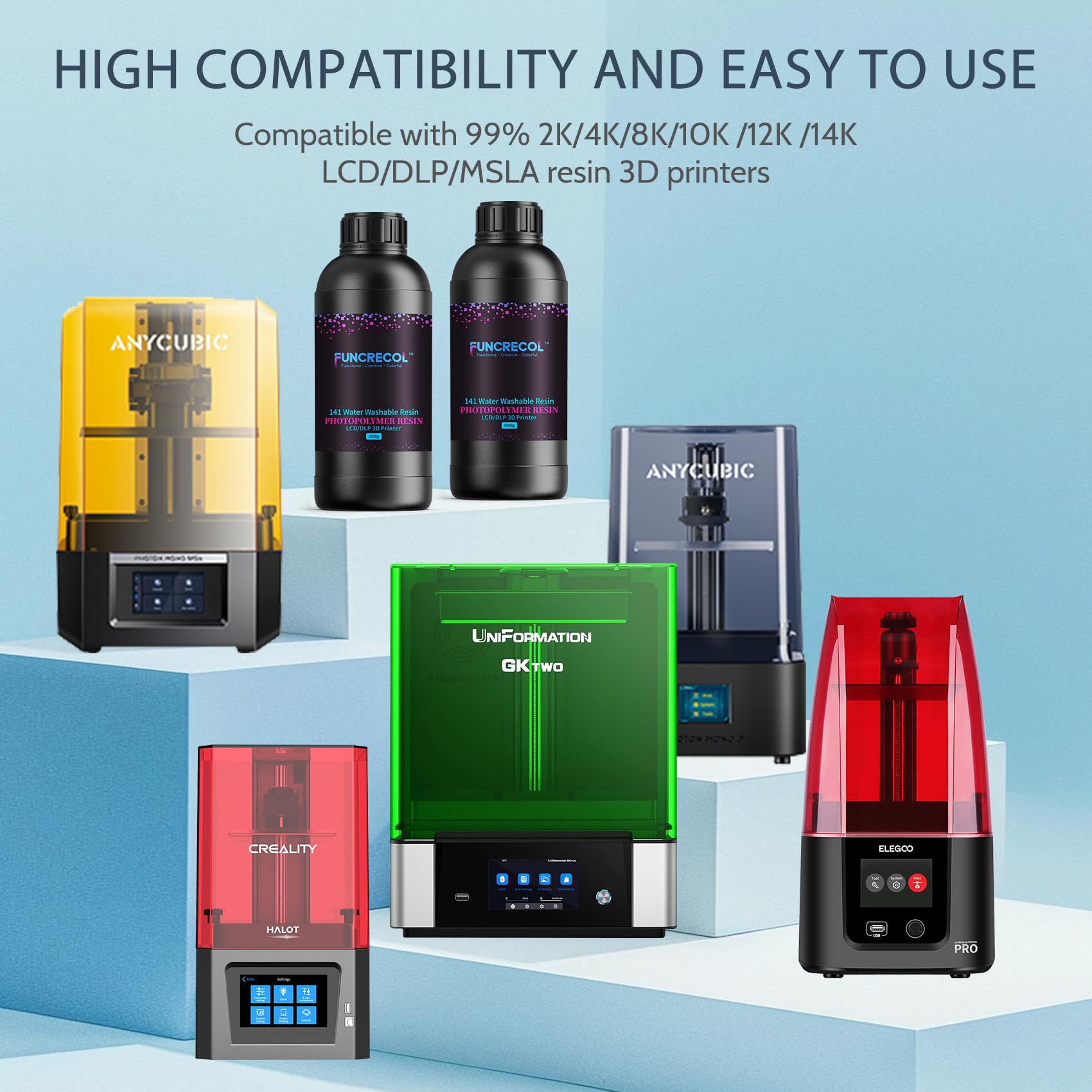 FUNCRECOL Water Washable 3D Printer Resin White