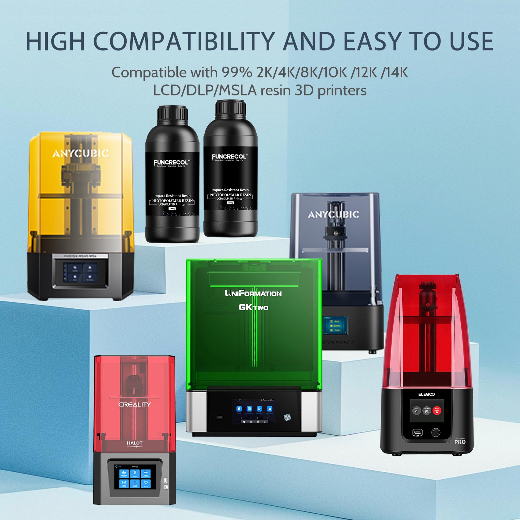 Funcrecol Tough BJD 3D Printer Resin Figure Printing Liquid Pink