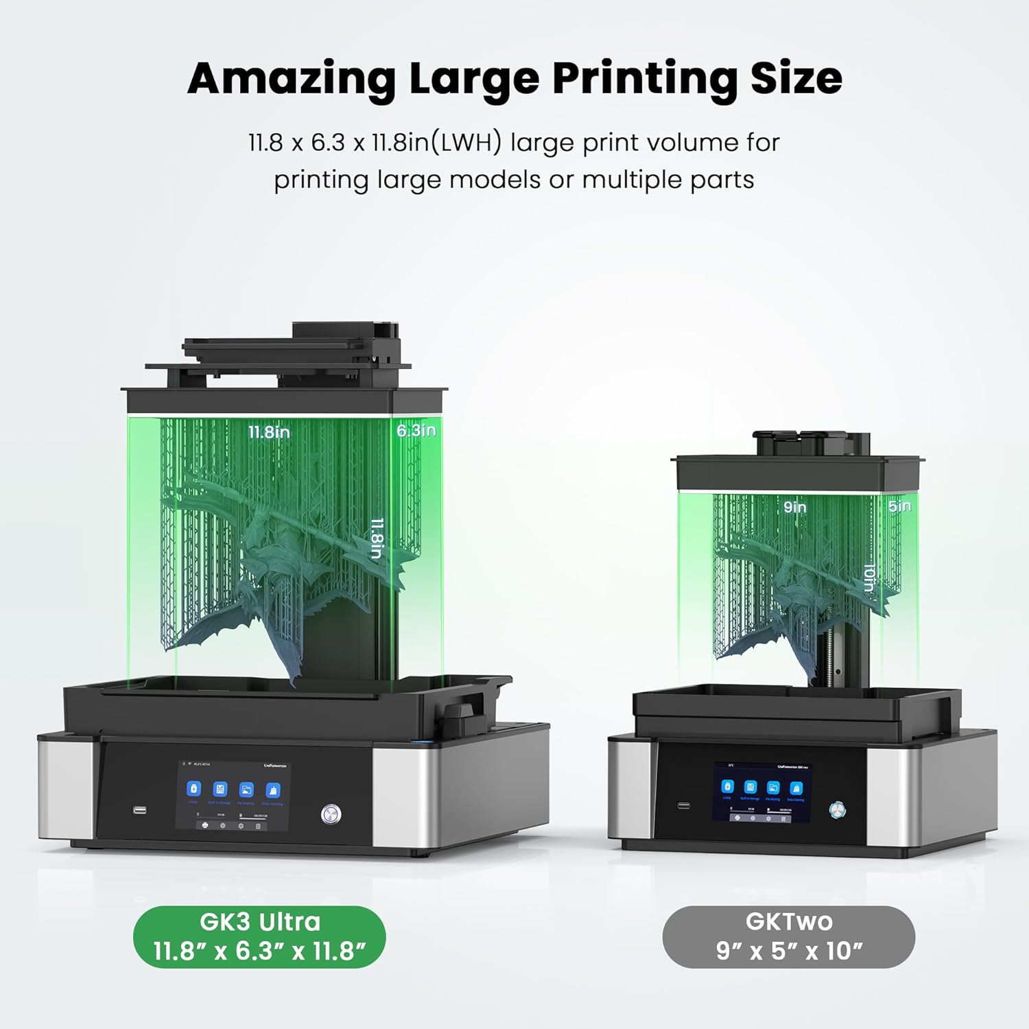 GK3 Ultra Pro Large Resin 3D Printer Auto Heating Resin Feed