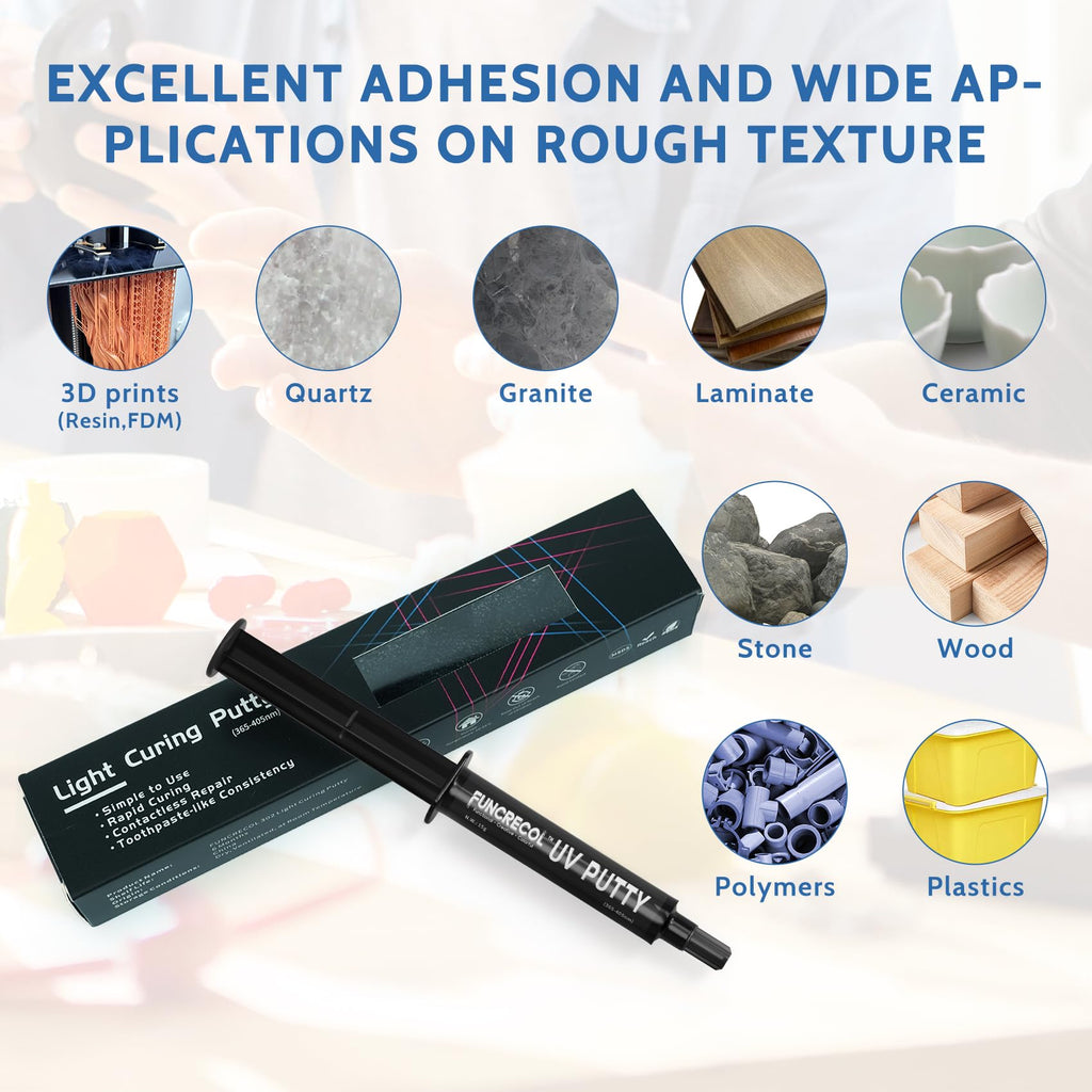 Funcrecol UV Putty Pen Clear Glue Adhesive for DIY Resin Crafts Making