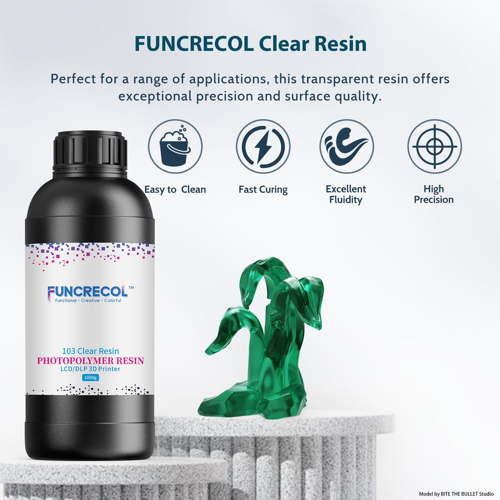 FUNCRECOL Green Crystal Clear 3D Printer Resin High Precision Fast