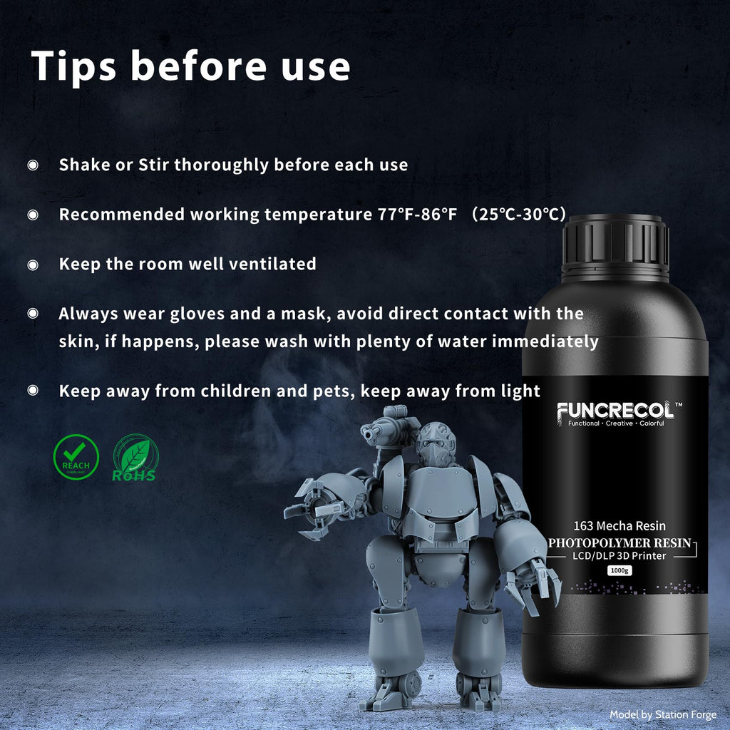 FUNCRECOLMecha 3D Printer Resin Grey For Mecha GK Figures