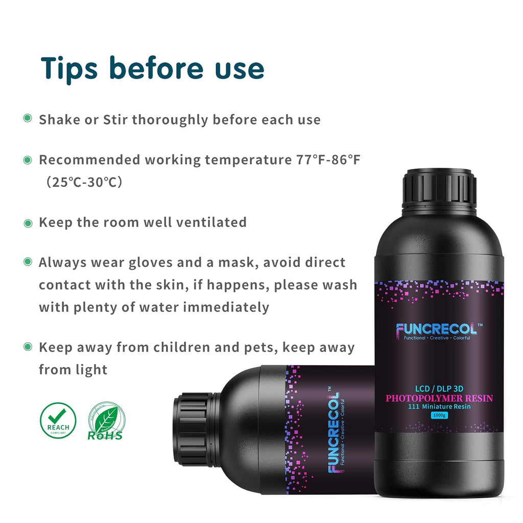 FUNCRECOL 3D Printer Resin for Tabletop Miniatures